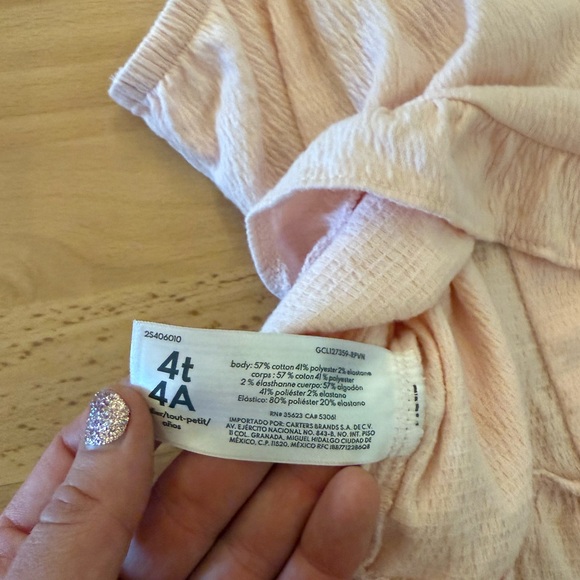 Pink Ruffled Kids Top with buttons - Picture 4 of 7